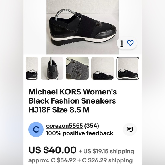 Michael Kors MK trainer sneakers women’s 👟 slip-on black & white Size 8.5 - Picture 12 of 17